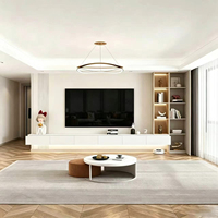 Ensemble Meuble TV et Table Basse en Bois Massif de Luxe Moderne, Facile à Assembler, Meuble de Rangement Modulaire pour Salon, Idéal Petits Espaces