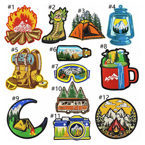 Parches Bordados Termoadhesivos para Camping, Escenas al Aire Libre, Herramientas de Aventura - Product Image 2