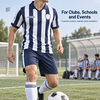 Ensemble de maillots de football rayés classiques personnalisés pour la maison, uniforme d'équipe de football entièrement sublimé, club OEM