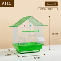 Grande cage à oiseaux classique de luxe avec fermeture à bouton-pression, plateau en plastique robuste pour l'élevage d'oiseaux et l'hébergement d'animaux de compagnie