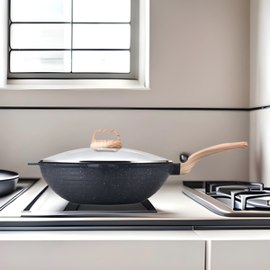 Ventes Flash : Wok de Friture <span class=keywords><strong>en</strong></span> <span class=keywords><strong>Pierre</strong></span> Maifan à Fond Composite Anti-Brûlure et Antiadhésif – Ustensile de Cuisine Spécial pour l'Export - Product Image 1