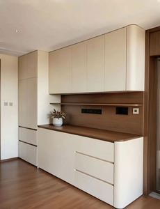 Meuble TV moderne de luxe, flottant, mural, sur mesure, en bois, centre de divertissement, console multimédia, armoire de rangement, chambre à coucher - Product Image 2