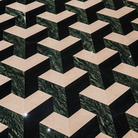 Mosaïque de carrelage en marbre 3D personnalisée, motif géométrique découpé au jet d'eau, incrustation de sol sans joint pour hôtel de luxe, salle à manger, villa
