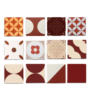 Gạch lát nền màu đỏ rượu vang cổ điển, chất liệu gạch men, kích thước 300x300, dùng cho ban công, nhà vệ sinh, quán bar, quán cà phê, tường. - Product Image 1