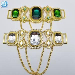 Violet grand Rectangle cristal boucle avec gland Bikini connecteur résistant à la rouille alliage chaîne en métal pour fille <span class=keywords><strong>maillot</strong></span> de bain bricolage faisant - Product Image 4