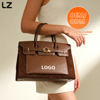 Bolso Tote de Cuero Genuino LZ con Logotipo Personalizado, Bolsos de Hombro de Gran Capacidad, Bolso de Mano con Asa Superior, Diseño de Lujo