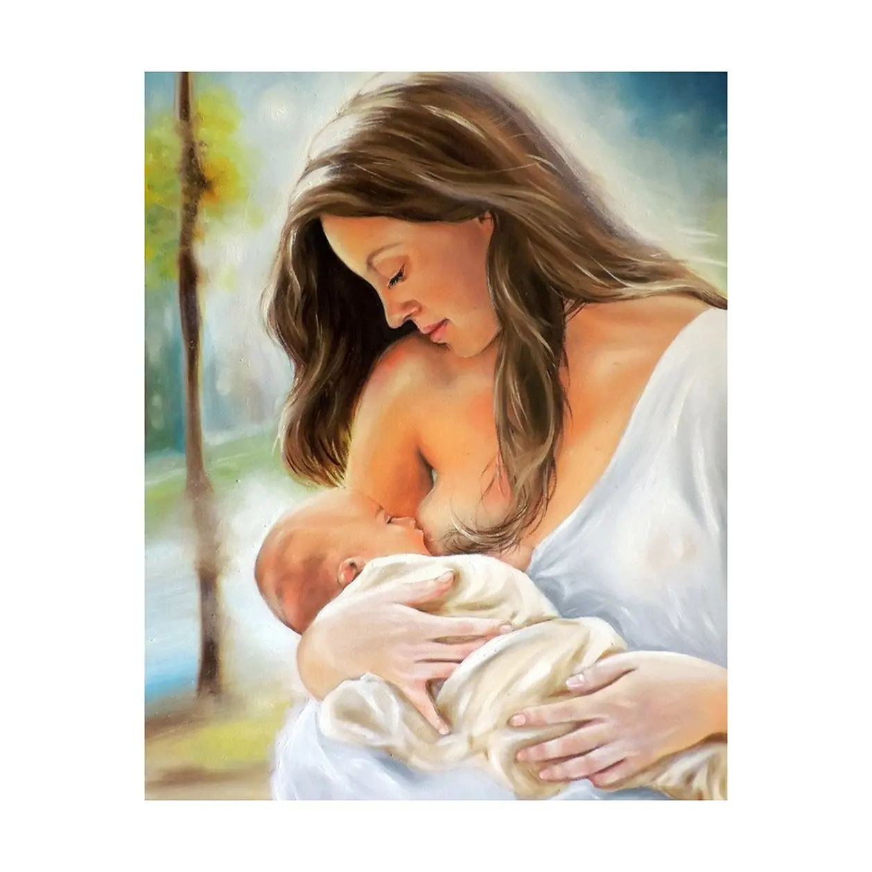 Paint Boy WB2601 Customized 5d Full Round Resin Diamond Canvas Pictures Maternal Love Living Room Decor Diy Diamond Painting