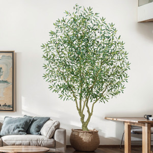 Albero di Ulivo Artificiale, Ulivi Finti da Esterno, Pianta in Vaso di Seta con Tronco Realistico per Arredamento Moderno di Uffici e Case - Product Image 5