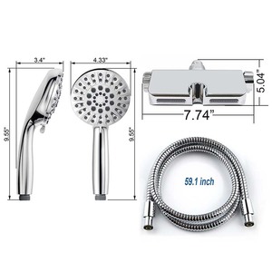 Pommeau de douche à main SW6701 chromé, avec fonctions de massage et de pluie réglables, facile à nettoyer, ensemble de douche portable - Product Image 3