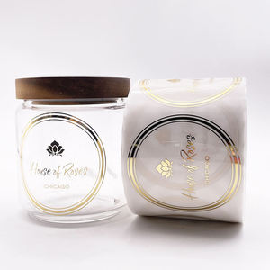 Waterproof Gold Foil Sticker for Candle Jars Custom Transparent Logo <b>Label</b> - Product Image 3