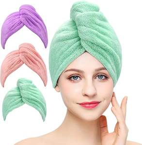 Toalla de microfibra ecológica tejida para el cabello, 41x24 pulgadas, súper suave, absorbente, de secado rápido, control de encrespamiento, con correa elástica para mujer - Product Image 1