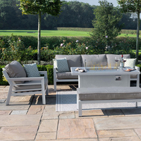 Ensemble de canapés modulables Rectangle en alun Salle à manger décontractée Cheminée Table basse Canapé 3 places et 2 fauteuils Meubles de jardin d'extérieur