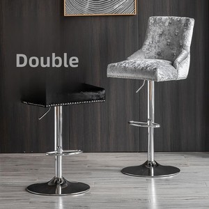 Taburete de Bar Móvil de Tela Estilo Europeo y Americano, con Elevación y Rotación, de Lujo Ligero, Moderno, para el Hogar, Taburete Alto y Otomana - Product Image 3