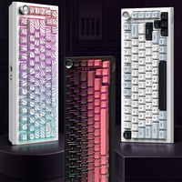 Clavier de jeu programmable sans fil 2,4 GHz à 101 touches avec rétroéclairage RGB mécanique à trois modes personnalisable, souris USB Type A pour les joueurs