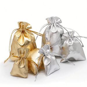 Fashion Gold Silver Drawstring Gift <b>Bags</b> 10x15cm Shiny Storage <b>Bag</b> Mini Sachet Pouches for Wedding Party Favor - Product Image 1