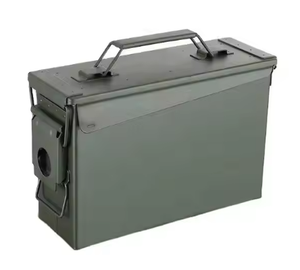 Caja de lata de munición de 50 Cal o 30 Cal de Metal <span class=keywords><strong>a</strong></span> prueba de golpes, caja de munición negra verde oliva M2A1 M19A1 PA60 PA108 <span class=keywords><strong>PA120</strong></span> M548 30 CAL - Product Image 6