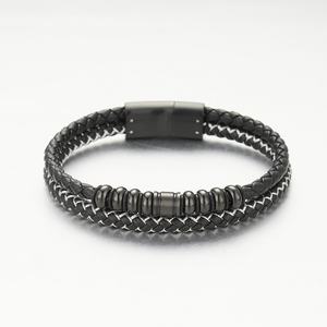 Pulsera de Cuero y Acero Inoxidable para Hombre, Diseño Moderno y Personalizado, Venta al Por Mayor - Product Image 3