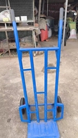 Chariot à main robuste à 2 roues en acier avec roues en caoutchouc massif pour le déplacement en usine et en atelier