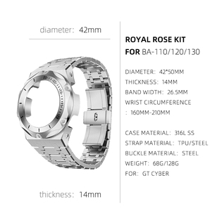 Nouvelle conception 2024 BA110 BA120 BA130 Kit de modification Mod Bande en silicone Boîtier de montre en métal pour pièces de montre <span class=keywords><strong>Casioak</strong></span> GSHOCK - Product Image 5