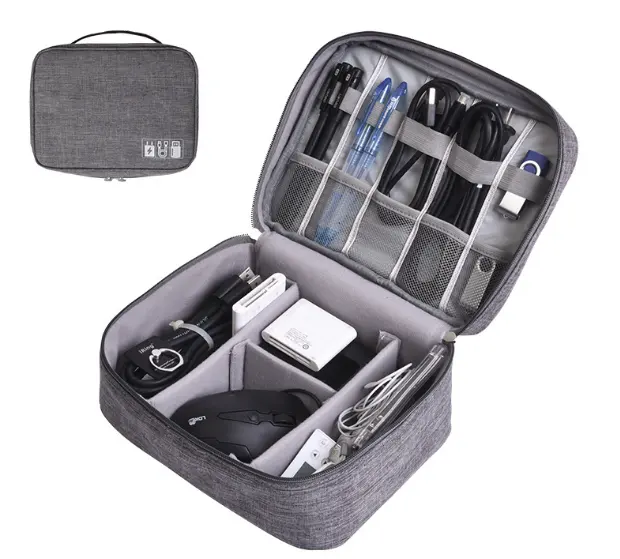 Yeni stİl su geçİrmez kamera organizatör çantası seyahat elektronik aksesuarları taşıma çantası seyahat kılıfı şarj saklama çantası Logo ile