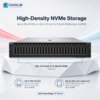 Serveur de calcul haute performance Dell PowerEdge R7725xd, AMD EPYC 9005, 384 cœurs, DDR5, NVMe, pour l'analyse des données, l'IA d'entreprise
