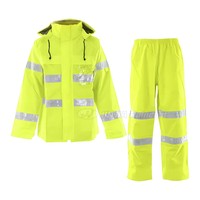 Vêtements de travail haute visibilité personnalisés pour la construction, vêtements de pluie réfléchissants, veste et pantalon imperméables respirants en Oxford
