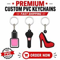 Porte-clés personnalisé en PVC et caoutchouc, motif rouge à lèvres, parfum, couronne, maquillage, vernis à ongles, sac à main, pendentif, cadeau tendance pour les amateurs de cosmétiques