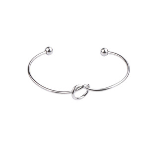 Promo Pabrik Grosir Gelang Manset Simpul Baja Tahan Karat Kustom untuk Wanita Perhiasan Fashion Sederhana - Product Image 4