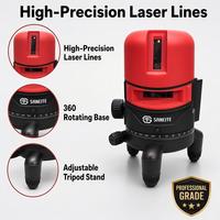 Niveau laser vert haute précision SCHNEITER à 5 lignes, base rotative à 360°, trépied réglable pour la construction, la topographie et l'alignement