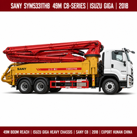 Pompes à béton Sany C8 49m Isuzu Giga d'occasion, stock 2018, 49M, export Chine
