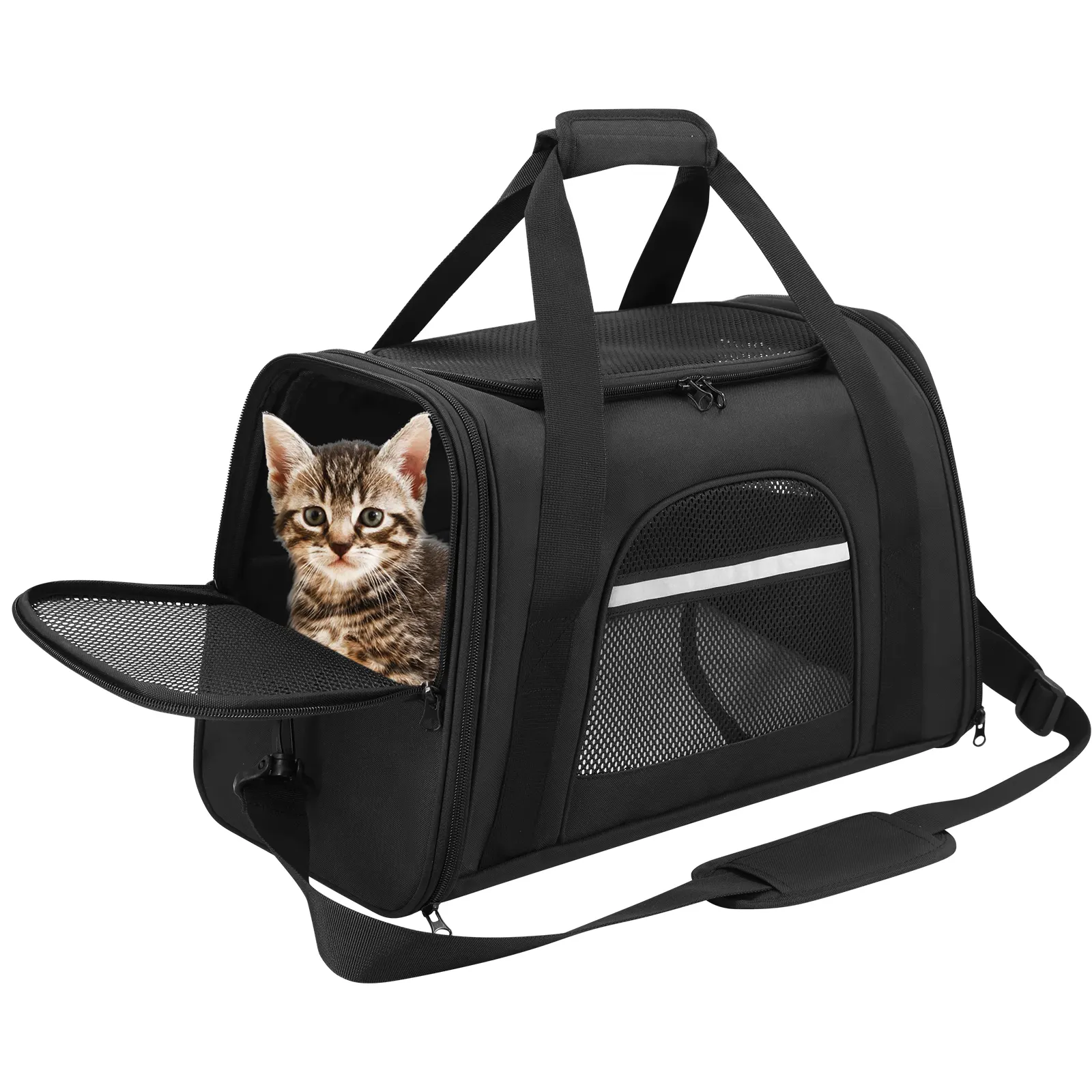 Borsa da viaggio per cani con trasportino per animali domestici ben ventilata borsa per trasportino per gatti con gatto