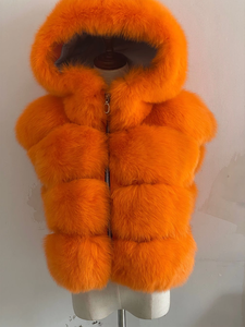 Chaleco de piel de zorro de invierno a la moda abrigo de piel de zorro cálido para mujer Chaleco de piel barato - Product Image 2