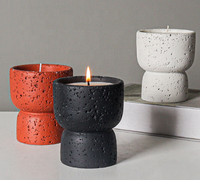 Jars en ciment cylindriques de luxe faits à la main, pots en béton pour la décoration de Noël, la fabrication de bougies et les plantes