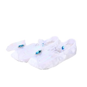 Chaussures <span class=keywords><strong>de</strong></span> danse pour bébé <span class=keywords><strong>de</strong></span> haute qualité avec semelle antidérapante, design élégant avec nœud papillon, dessus en satin respirant, doublure en coton - Product Image 5