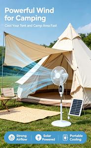 Customer Choice Return And Replacement Solar Charging Folding <b>Fan</b> Household Standing Rechargeable <b>Fan</b> With Light And Solar - Product Image 1