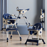 Chaise haute pour bébé pliable 3 en 1, portable, réglable, pour repas