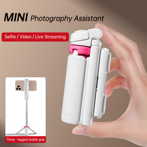 Nouveau trépied perche à selfie sans fil pliable et flexible avec tête rotative en alliage d'aluminium, longueur extensible de 40 cm, design compact - Product Image 6
