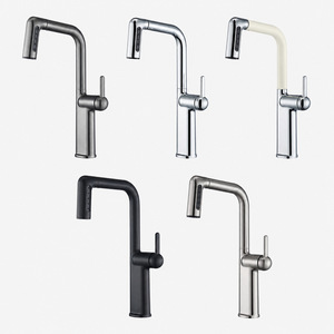 Modern Pull Out Kitchen Faucet Single Handle Ceramic Valve Deck Mounted Hot Cold Water Mixer Tap YQ60054 - Product Image 2