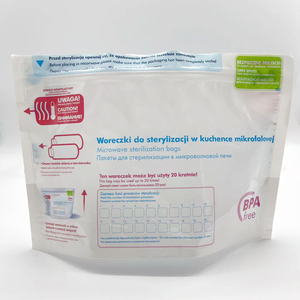 Sac de cuisson à vapeur <span class=keywords><strong>au</strong></span> <span class=keywords><strong>micro</strong></span>-ondes en flexographie à design personnalisé pour aliments sac à fermeture éclair stérilisateur à haute température pour biberon - Product Image 1