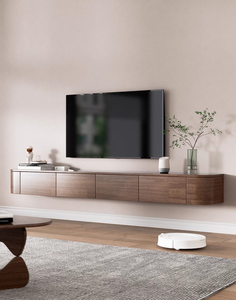 Nuovo Mobile TV <span class=keywords><strong>Moderno</strong></span> di Lusso Italiano 2025 con LED, Supporto Flottante per TV, per <span class=keywords><strong>Soggiorno</strong></span>, Hotel, Casa, Bianco Crema, con Vano Portaoggetti - Product Image 3