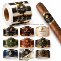 Bandes de cigares personnalisées Nicaragua Maduro Habano, étiquettes de cigares artisanales de qualité supérieure, emballage de luxe avec gaufrage en feuille d'or