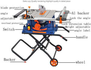 Portable Folding Electric Woodworking Table <b>Saw</b> Horizontal Circular <b>Saw</b> Machine for Wood PVC & <b>Plastic</b> Cutting - Product Image 5