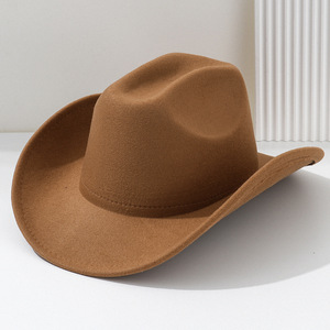 Chapeau de cowboy en feutre à large bord pour hommes et femmes, style vintage western, forme bien conservée, idéal pour les fêtes et costumes, logo personnalisé, vente en gros - Product Image 3