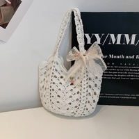 Sac à bandoulière multi-usage en résille ajourée, style vintage, durable, pour femme, nouveau design 2026, idéal pour la plage, les vacances, les sandales, décontracté, avec fermeture éclair