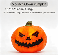Lanterne citrouille LED de 5,5 pouces pour Halloween, décoration de vacances, ornement pour centre commercial et maison