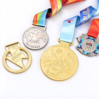 Médaille de récompense en métal JZCustom de 6,5 cm, couleur or, argent, bronze, artisanat en émail, ruban personnalisé gratuit, médailles en métal souvenir d'événements sportifs