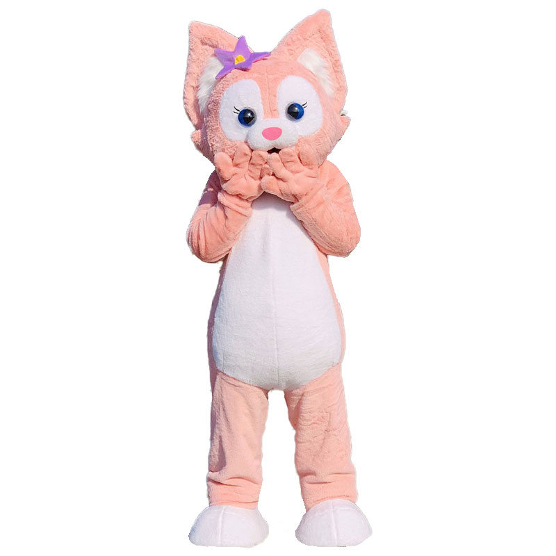 2023 Lina Bell Cartoon Costume Halloween Costume for Adult Full Body Cute Pink Fox Animal Carnival Party Role Play Clothing