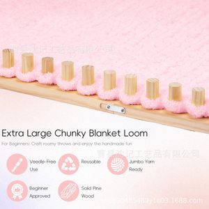 Wooden Yarn Knitting Frame Diy Knitting <b>Shelf</b> <b>Pine</b> Material Oval Shape Convenient For Towel Tapestry Scarf Making - Product Image 3