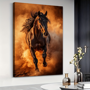 Cavalos Correndo no Fogo: Vintage Farm Style Art Printing, Canvas Wall Art Painting, Decoração de Sala, Animais <span class=keywords><strong>Posters</strong></span> - Product Image 3
