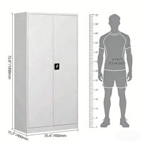 Armoire de rangement en acier moderne à 2 portes, meuble polyvalent pour la maison, solutions de rangement pour la chambre, la cuisine ou le bureau